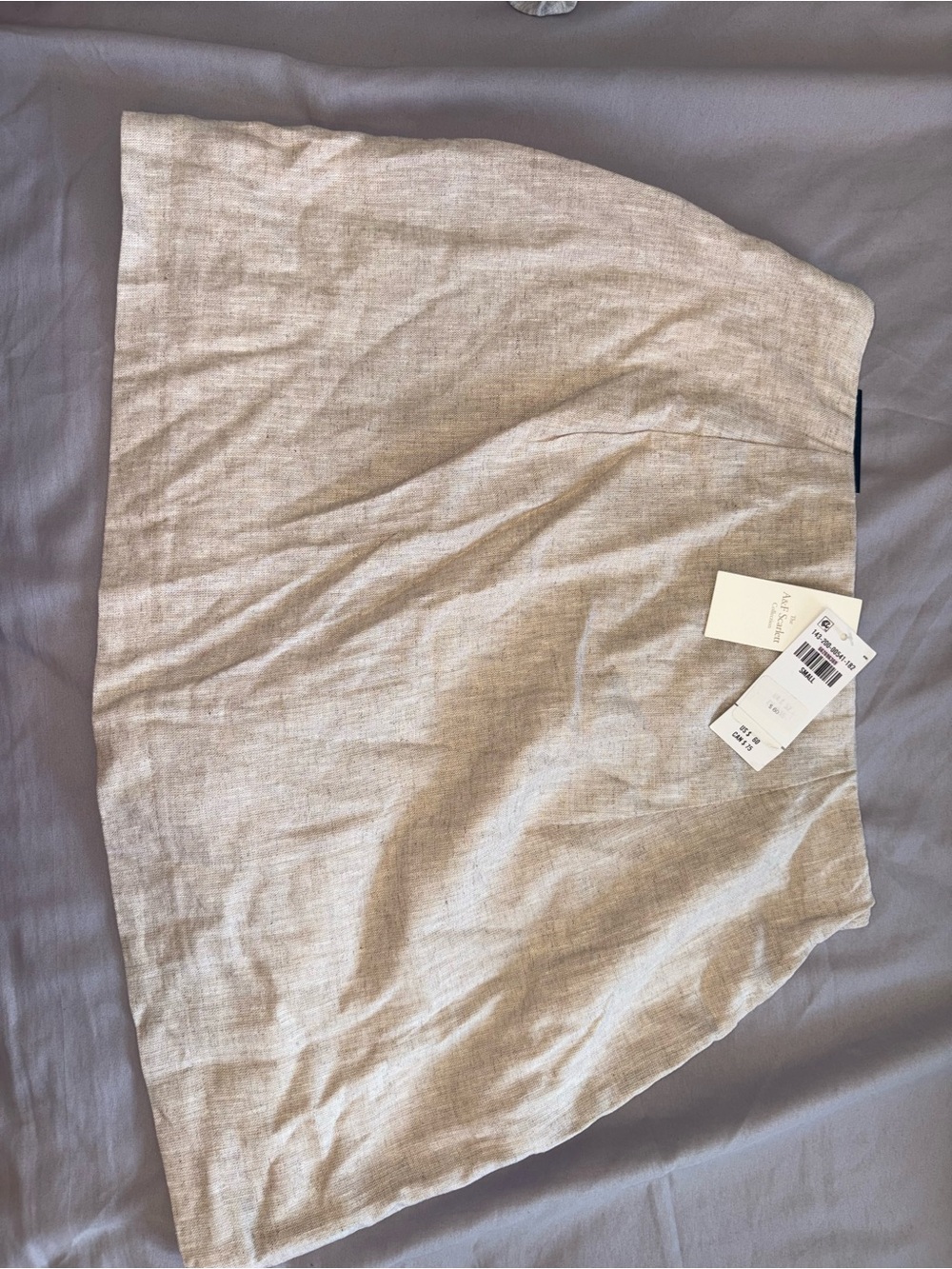 Abercrombie & Fitch Neutral Linen A-Line Skirt
